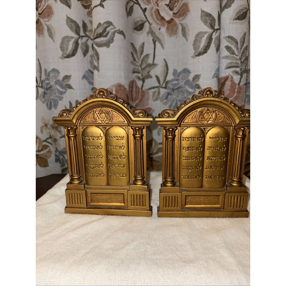 Book ends The Ten Commandments Decalogue Torah Star of David Judaism